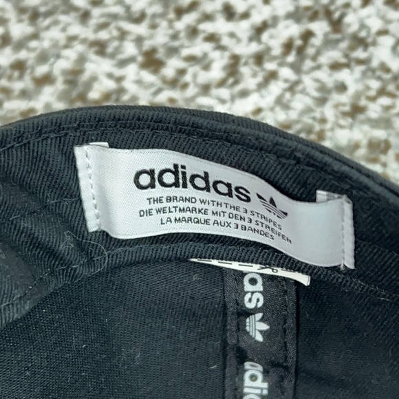 Adidas Hat Cap Strap Back Mens One Size Black Trefoil Logo Dad Baseball Sports - Picture 6 of 6